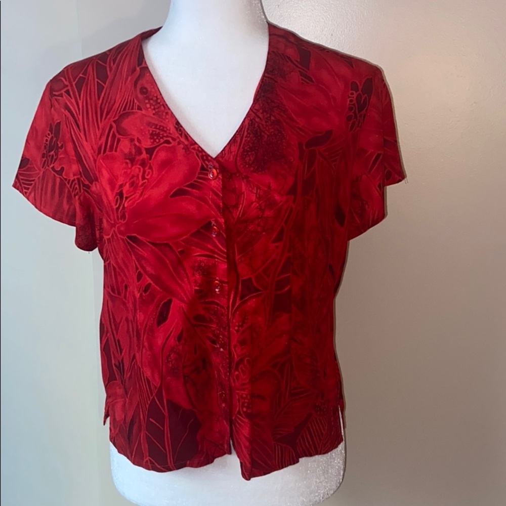 Vintage Kilo Hattie Hawaiian Crop Top SM